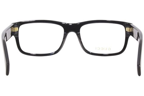 gucci glasses gg04 001 56 18-145|Gucci GG1141O 001 Eyeglasses Men's Black Full Rim Rectangle .